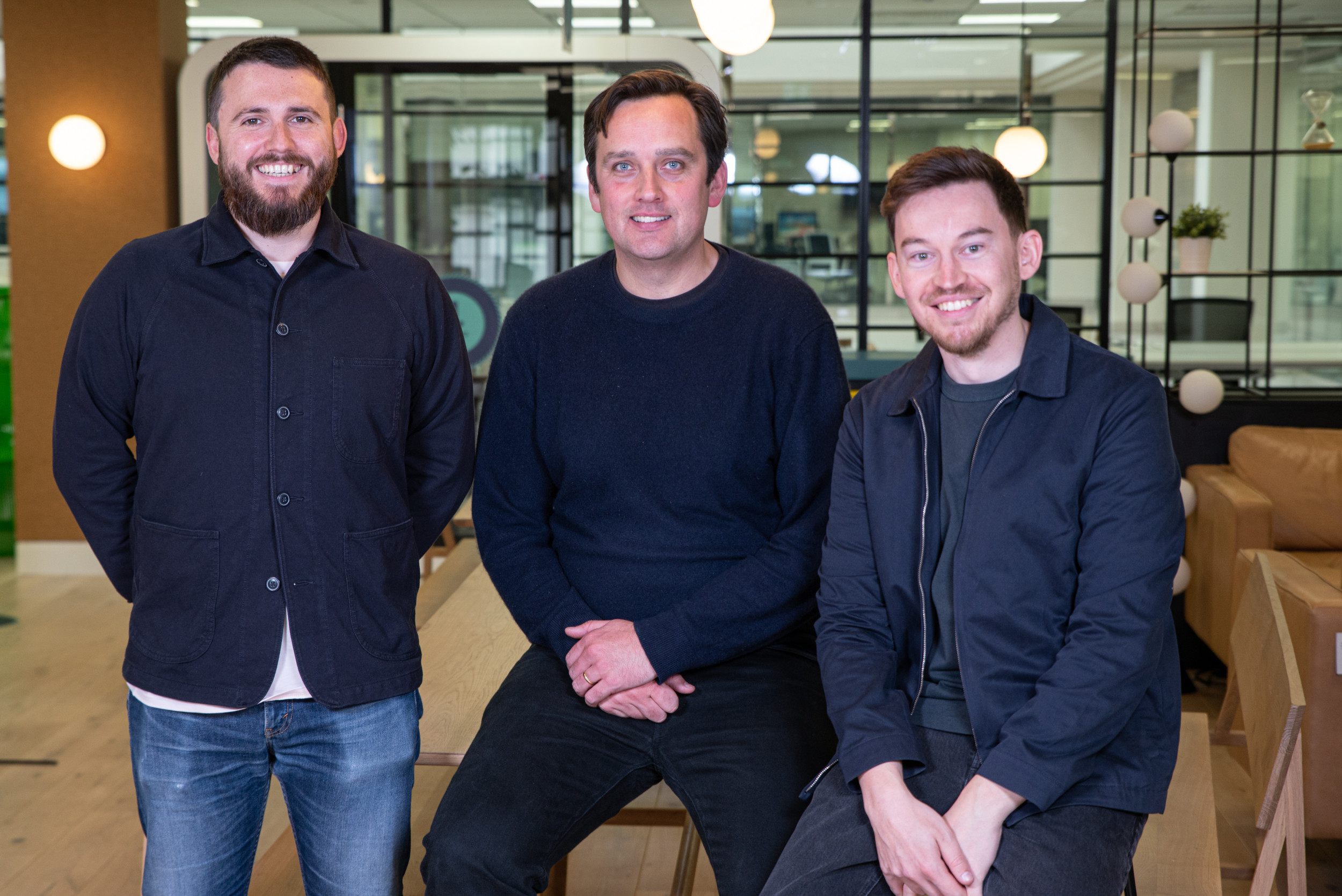 The Tembo team. Three white men, one with a beard, one clean shaven, and one with stubble.